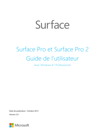 Surface Pro v2.0 | Mode d'emploi | Microsoft Surface Pro 2 v2.0 Manuel utilisateur | Fixfr