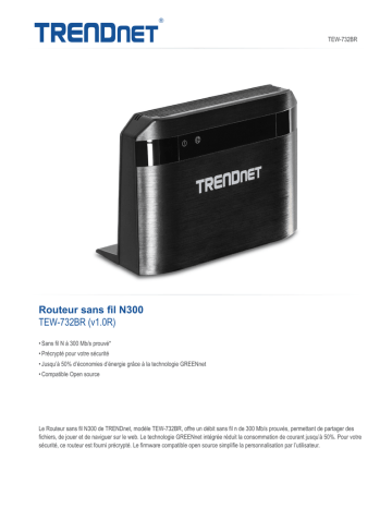 Trendnet RB-TEW-732BR N300 Wireless Router Fiche technique | Fixfr