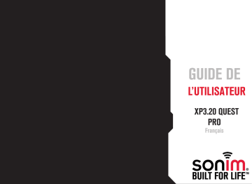 Manuel du propriétaire | Sonim XP3.20 Quest Pro Manuel utilisateur | Fixfr