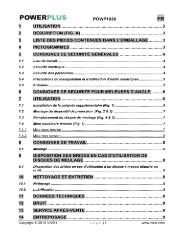 Manuel du propriétaire | Powerplus POWP1030 Manuel utilisateur | Fixfr