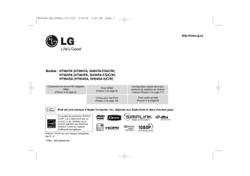 HT904PA | HT904TA | LG HT904SA Manuel du propriétaire | Fixfr