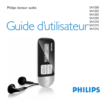 SA1203 | SA1202 | SA1216 | SA1200/02 | SA1205 | SA1200 | SA1215 | Philips SA1210/02 Manuel utilisateur | Fixfr