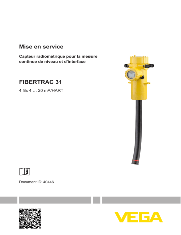 Mode d'emploi | Vega FIBERTRAC 31 Radiometric sensor for continuous level measurement Operating instrustions | Fixfr