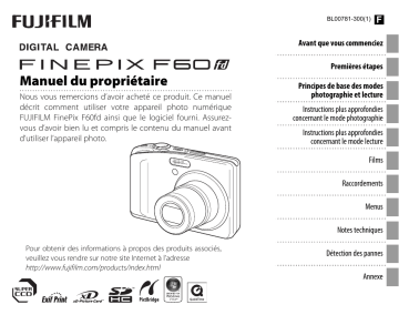 Fujifilm FinePix F60 fd Mode d'emploi | Fixfr