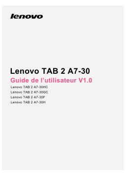 Lenovo Tab 2 A7-30 Manuel utilisateur