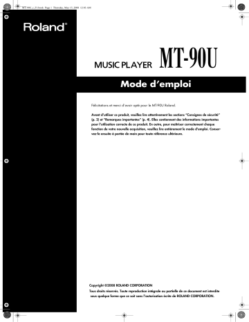 Manuel du propriétaire | Roland MT-90U Manuel utilisateur | Fixfr