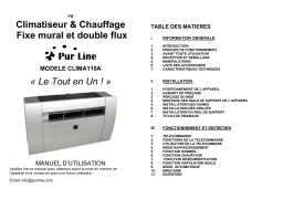 PUR LINE CLIMA110A Manuel utilisateur