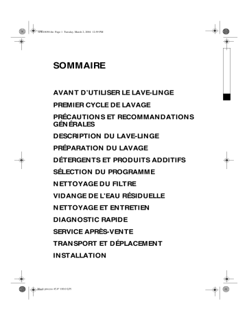 Manuel du propriétaire | LADEN EV 1089 Lave-linge Manuel utilisateur | Fixfr