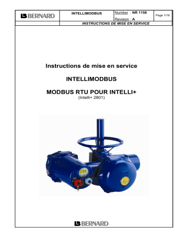 Bernard Controls Fielbus Solution MODBUS FOR INTELLI+ Manuel utilisateur | Fixfr