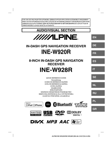 INE-W928R | Mode d'emploi | Alpine Electronics INE-W920R Manuel utilisateur | Fixfr