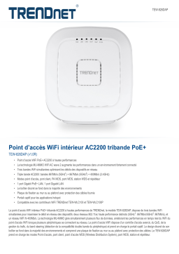 Trendnet TEW-826DAP AC2200 Tri-Band PoE+ Indoor Wireless Access Point Fiche technique