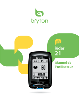 Bryton Rider 21 Manuel utilisateur