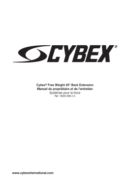 Cybex International 16020 45 DEGREE BACK Manuel utilisateur