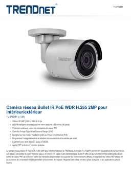 Trendnet TV-IP326PI Indoor / Outdoor 2MP H.265 WDR PoE IR Bullet Network Camera Fiche technique