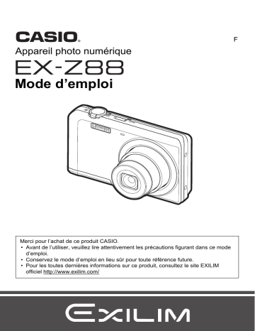 Casio EX Z88 Mode d'emploi | Fixfr