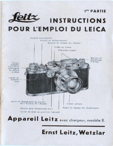 Manuel du propriétaire | Leica IIIA Manuel utilisateur | Fixfr