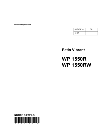 Wacker Neuson WP1550RW Single direction Vibratory Plate Manuel utilisateur | Fixfr