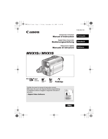 Mode d'emploi | Canon MVX 1Si Manuel utilisateur | Fixfr