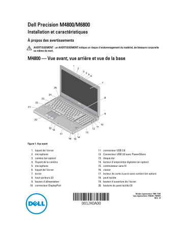 Precision M4800 | Dell Precision M6800 Guide de démarrage rapide | Fixfr