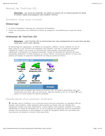 GO 300 | GO 700 | Mode d'emploi | TomTom GO 500 Manuel utilisateur | Fixfr