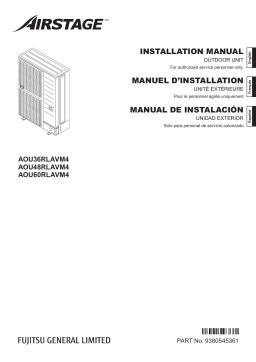 Fujitsu AOU60RLAVM4 Guide d'installation