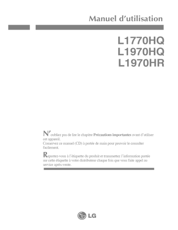 LG L1970HR-BF Manuel du propriétaire | Fixfr