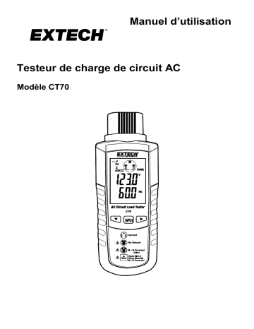 Extech Instruments CT70 GFCI and AC Circuit Analyzer Manuel utilisateur | Fixfr