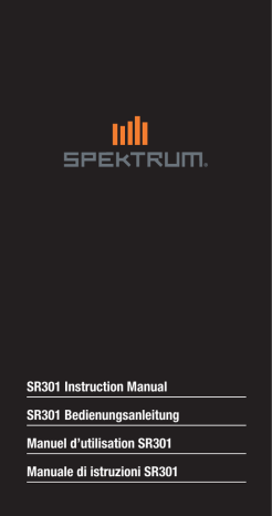 Spektrum SR301 3-Ch DSM Sport Surface Rx - Waterproof Manuel utilisateur | Fixfr