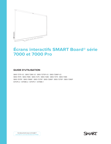 SMART Technologies Board 7000 and 7000 Pro Mode d'emploi | Fixfr
