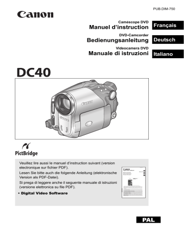 Mode d'emploi | Canon DC40 Manuel utilisateur | Fixfr