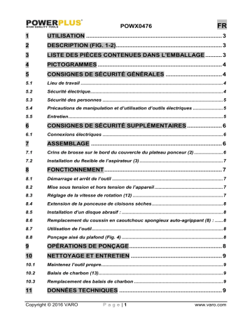 Manuel du propriétaire | Powerplus POWX0476 Manuel utilisateur | Fixfr