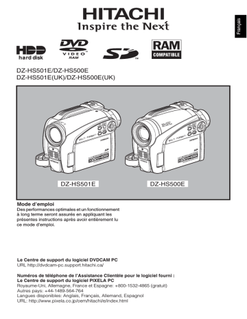 DZ-HS500E | Mode d'emploi | Hitachi DZ-HS501E Manuel utilisateur | Fixfr