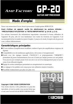 Roland GP-20 Manuel utilisateur