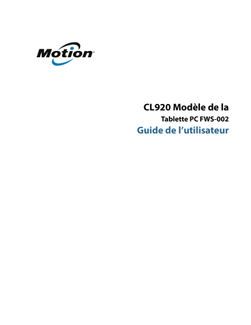 Mode d'emploi | Motion Computing CL920 Windows 8.1 Manuel utilisateur | Fixfr