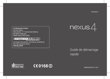 Guide de démarrage rapide | LG Série Nexus 4 sfr Manuel utilisateur | Fixfr