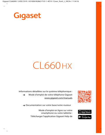 Manuel du propriétaire | Gigaset CL660HX Manuel utilisateur | Fixfr