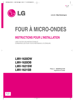 LG MV-1648ETY Guide d'installation