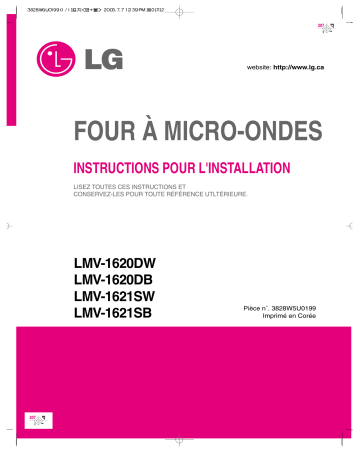 MV-1648ESY | LG MV-1648ETY Guide d'installation | Fixfr