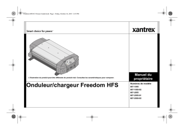 Manuel du propriétaire | Xantrex Freedom HFS Manuel utilisateur | Fixfr