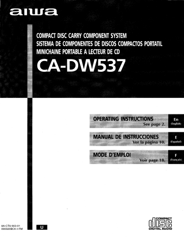 Manuel du propriétaire | Aiwa CA-DW537 Manuel utilisateur | Fixfr