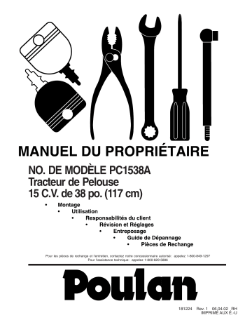 Manuel du propriétaire | Poulan PC1538A Manuel utilisateur | Fixfr