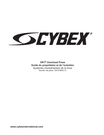 Manuel du propriétaire | Cybex International 13010 OVERHEAD PRESS Manuel utilisateur | Fixfr