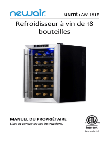 AW-181E-BL | NewAir AW-181E-REM Remanufactured 18 Bottle Freestanding Wine Fridge  Manuel utilisateur | Fixfr