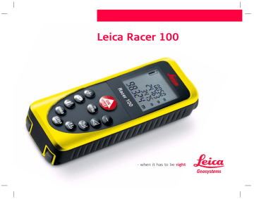 Manuel du propriétaire | Leica RACER 100 Manuel utilisateur | Fixfr