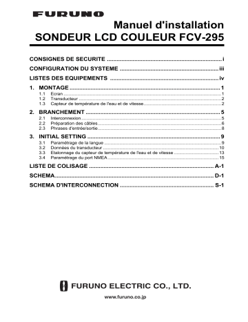 Installation manuel | Furuno FCV295 Guide d'installation | Fixfr