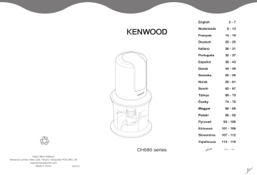 Kenwood CH 580 Rasp / Hakmolen / Vleesmolen Manuel du propriétaire | Fixfr