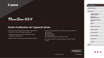 Canon POWERSHOT G5X + BAG + SD 16GB PACK Appareil photo Manuel du propriétaire | Fixfr