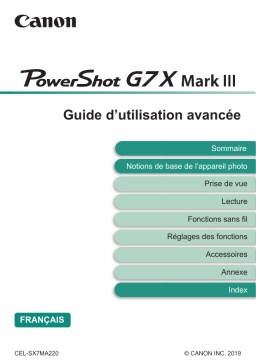 Canon POWERSHOT G7 X MARK III BLACK Appareil photo Manuel du propriétaire