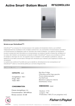 FISHER&PAYKEL RF522WDLUX4 Frigo américain/French Doors Manuel du propriétaire