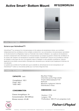 FISHER&PAYKEL RF522WDRUX4 Frigo américain/French Doors Manuel du propriétaire